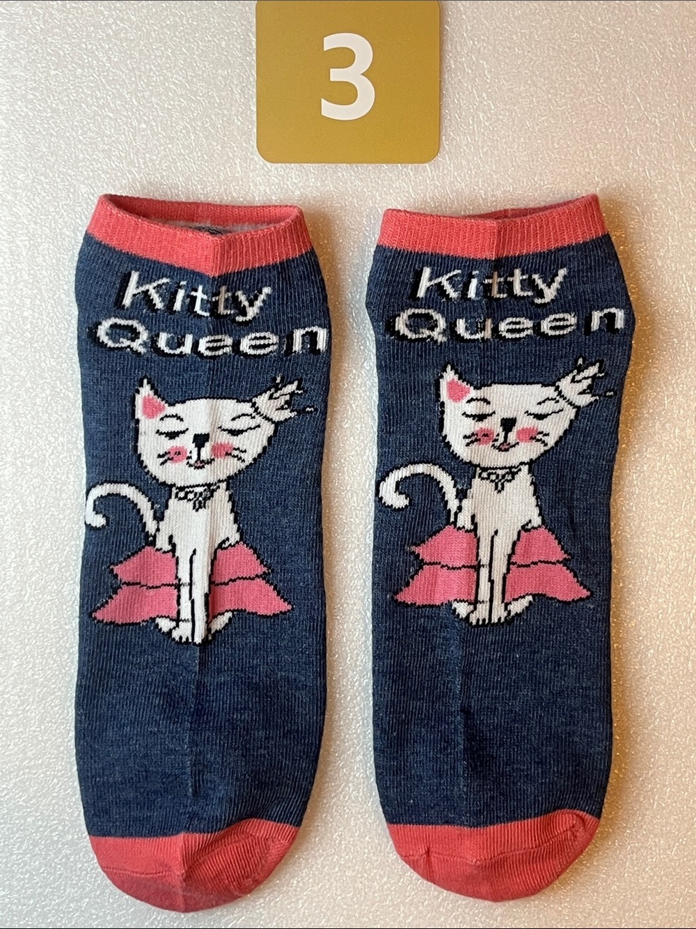 Sleepy Kitty Purple & Pink Cat Ankle Socks - Unbranded Pick 1 Pair - Picture 6 of 12